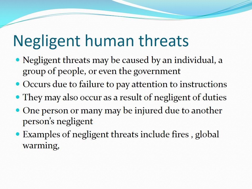 Human Threats Intentional Accidental Negligent Words