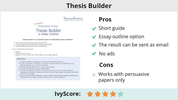 Thesis Builder app description.
