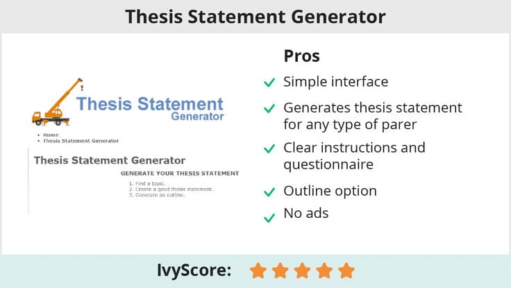 Thesis Statement Generator app description.