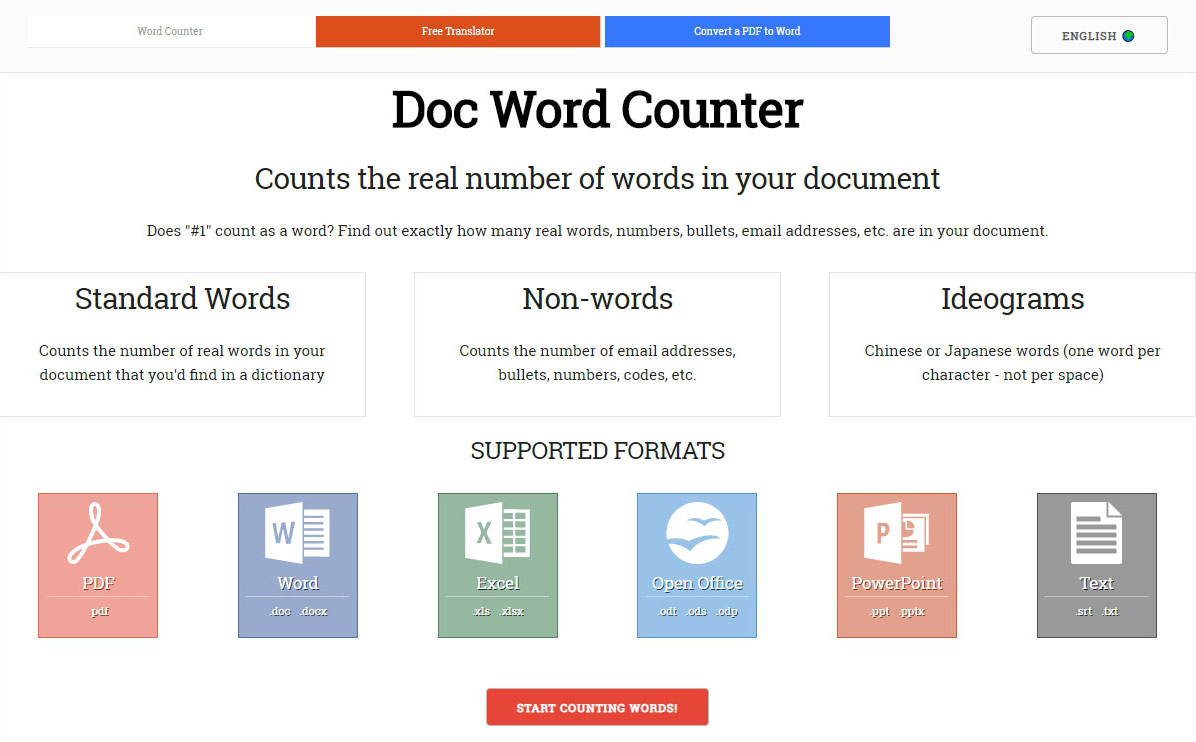 Doc Word Counter Screenshot.