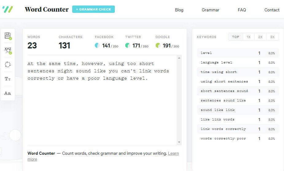 Word Counter – Count Words + Check Grammar