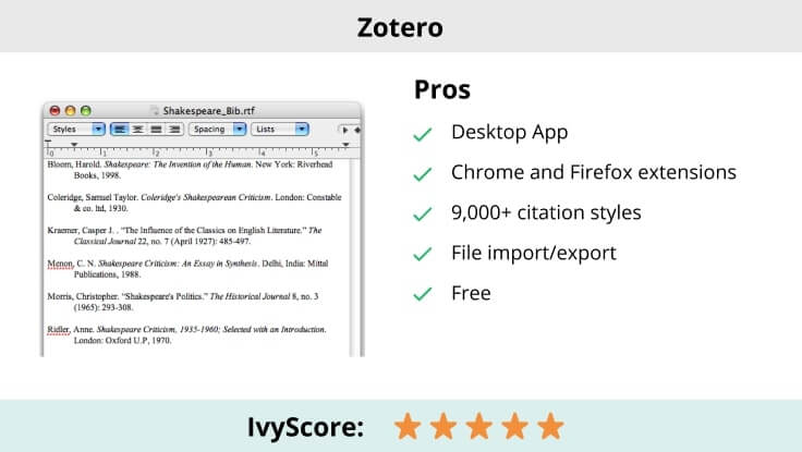Zotero Referencing Management App.