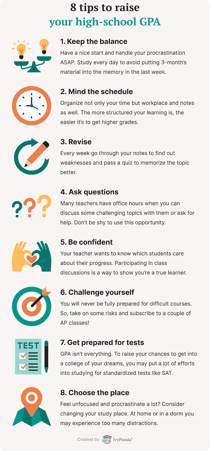 The picture lists the tips that might help one to raise their GPA.