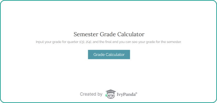 Newsome High School Calculator: semester grade calculator screenshot.