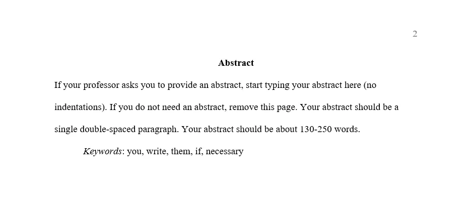 Sample of Abstract for APA Style Paper.