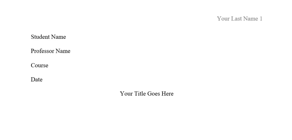 Sample of title page in MLA style.