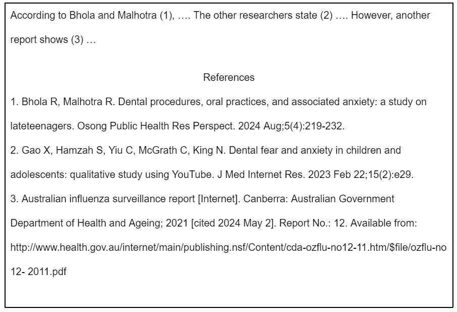 Vancouver In-Text Citation Notes - Citation-Sequence Example.