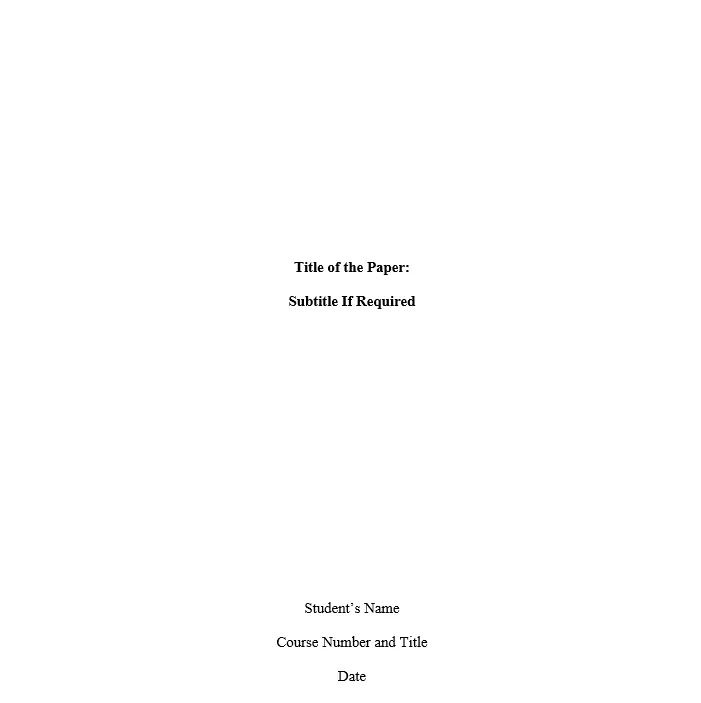 Sample of turabian (author-date) title page.