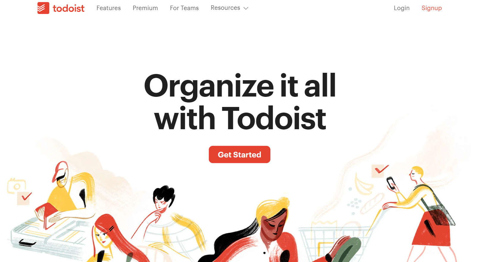 Todoist website screenshot.