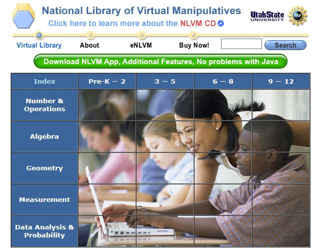 National Library of Virtual Manipulatives website.