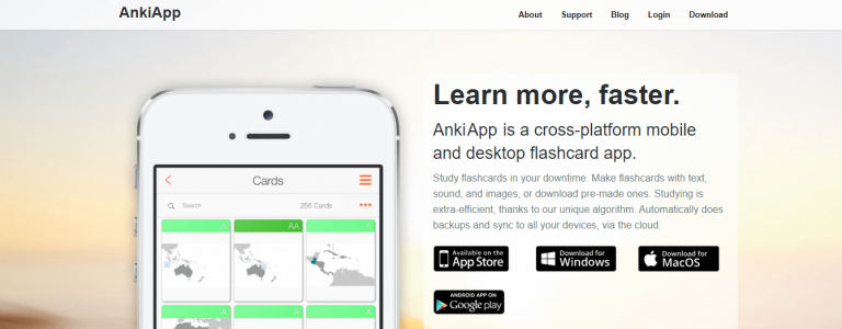 Anki App Website Screenshot