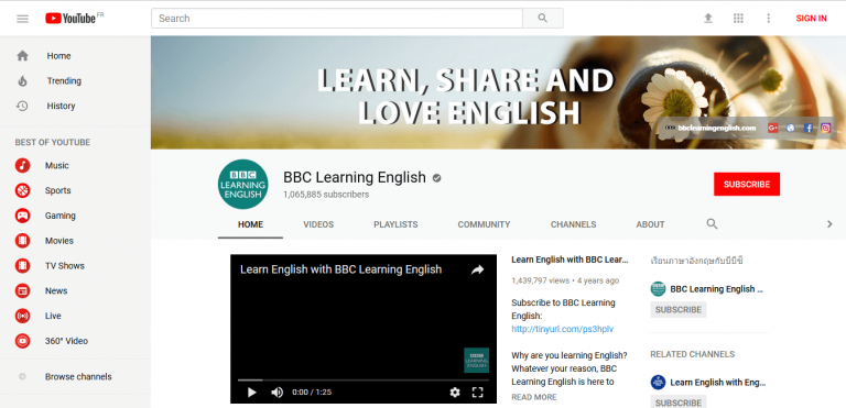 BBC Learning English YouTube Channel