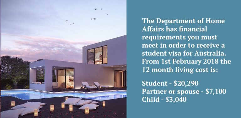 The Department of Home Affairs has financial requirements for Australian student visa.