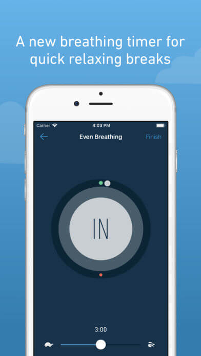 Stop, Breathe src= Think IPhone App - breathing timer.