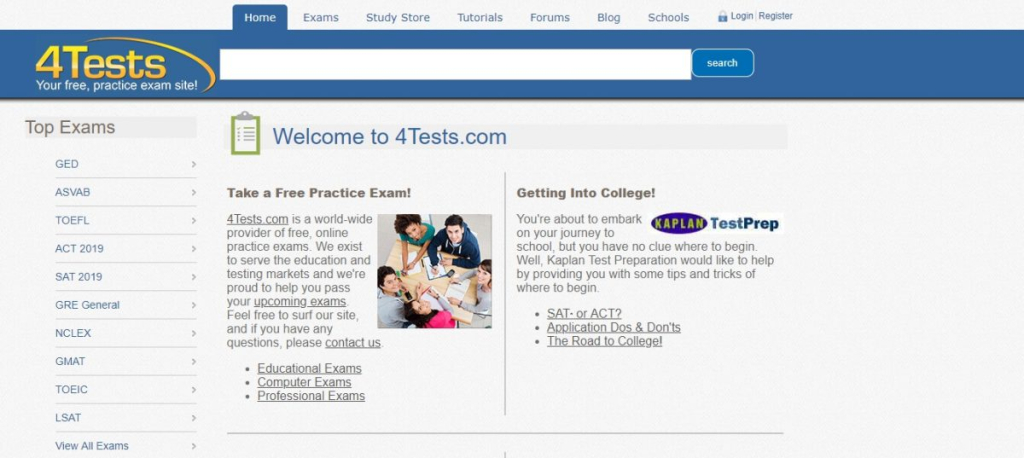 4 Tests - Free Practice Exam Site