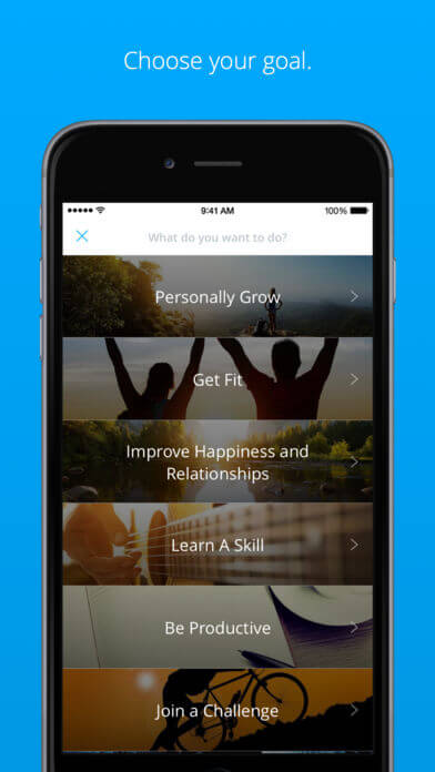 Coach Me IPhone App for setting goals.