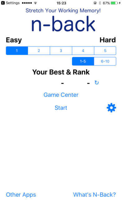N-Back IPhone App to Train Your Memory.