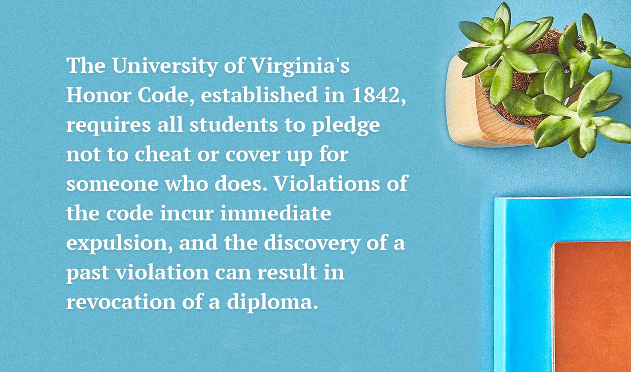 The University of Virginia’s Honour Code Requires all Students to Pledge not to Cheat.