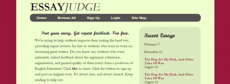 Essay Judge Homepage