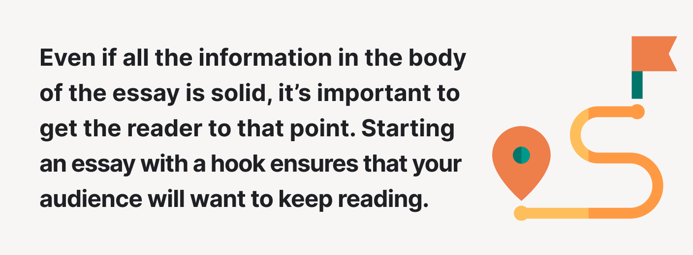 Starting an essay with a hook ensures that your audience will want to keep reading.