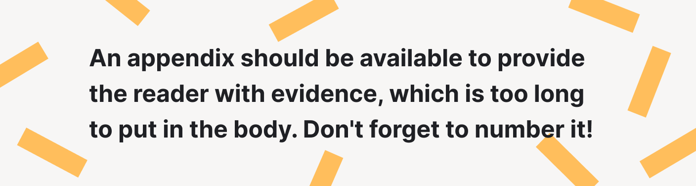 An appendix of the history dissertation should be available to provide the reader with evidence.