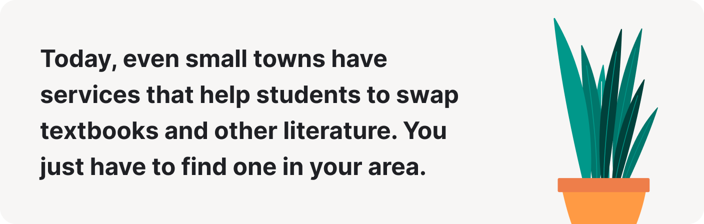Even small towns have services that help students to swap textbooks.