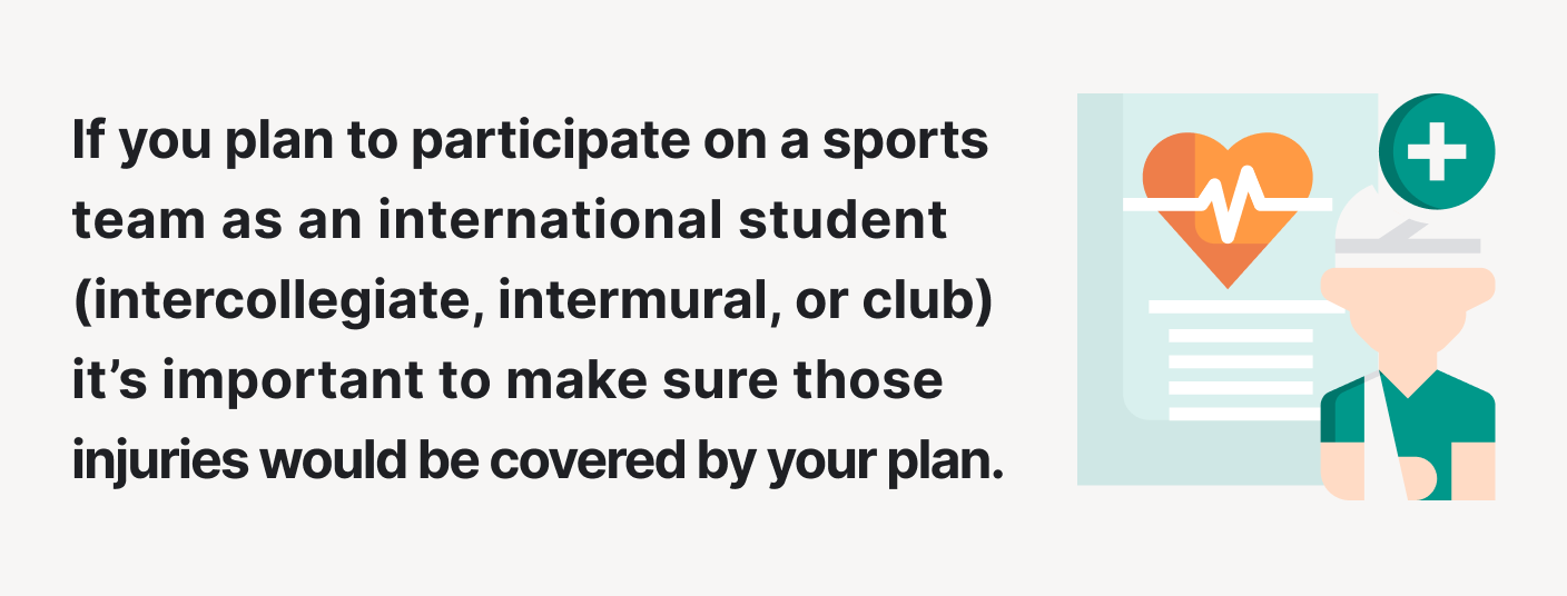 Sports team as an international student.