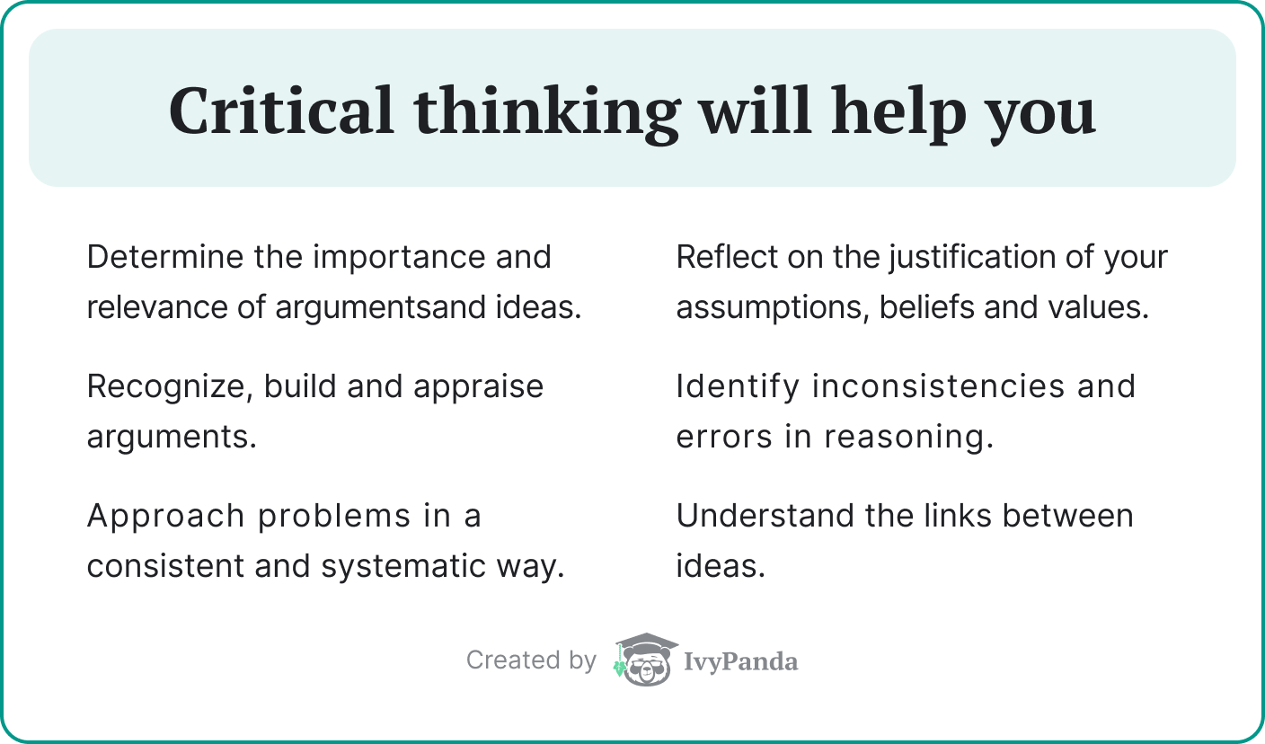 Critical thinking will help you.