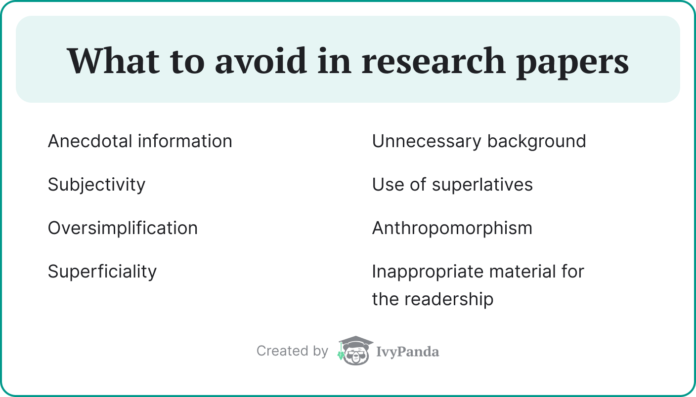 What to avoid in research papers.