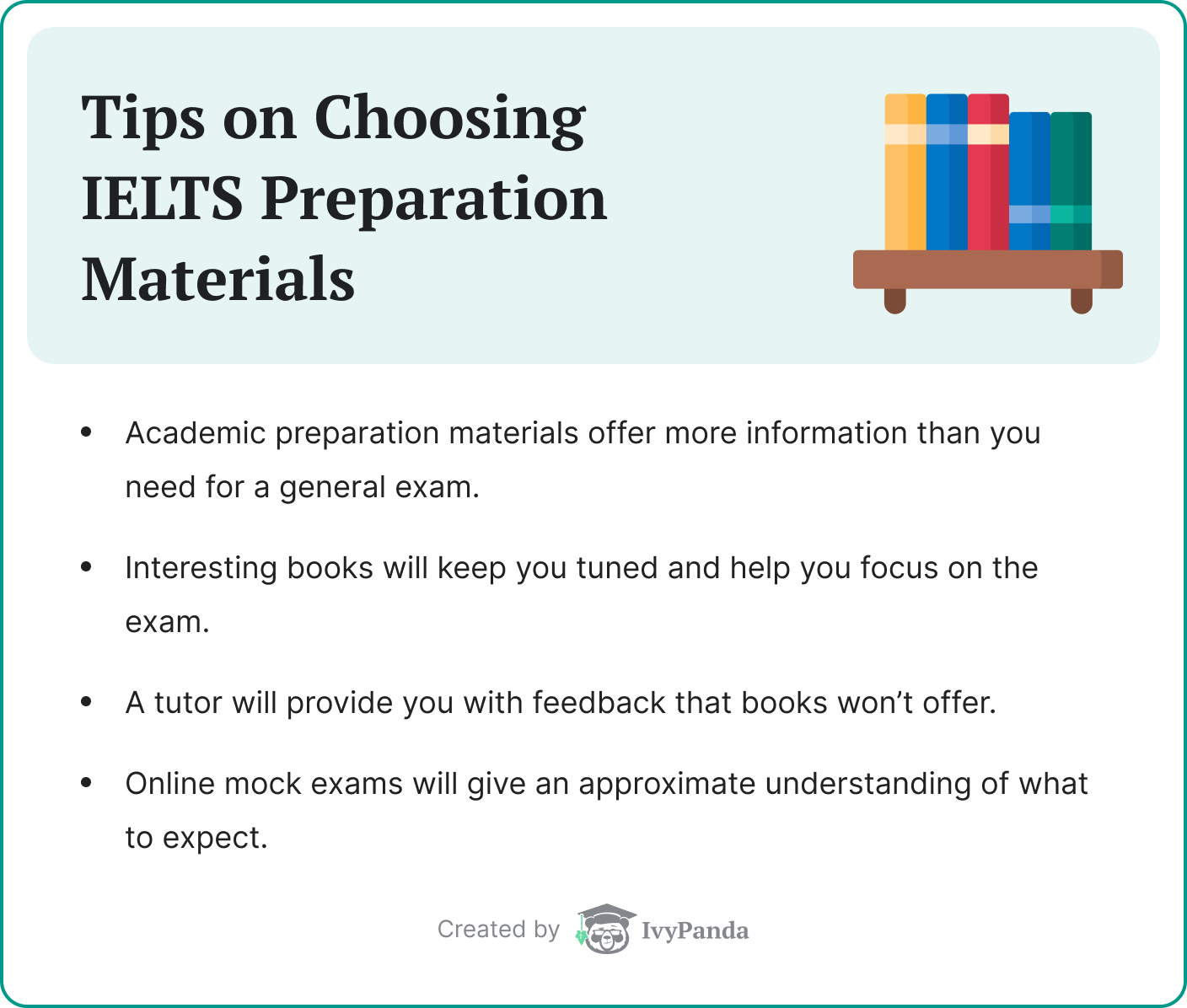 Tips on choosing IELTS preparation materials.