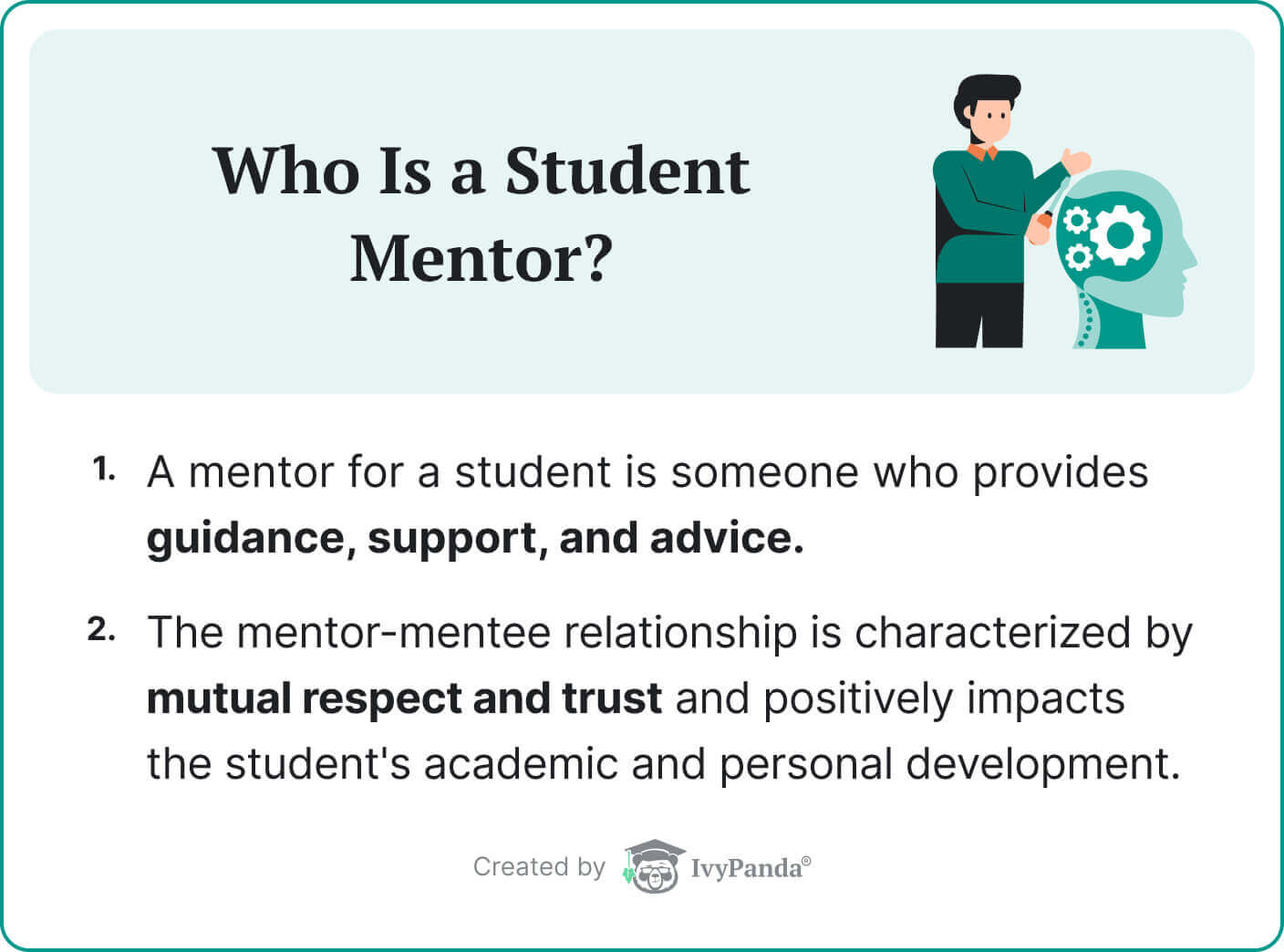 The picture provides introductory information about a student mentor.