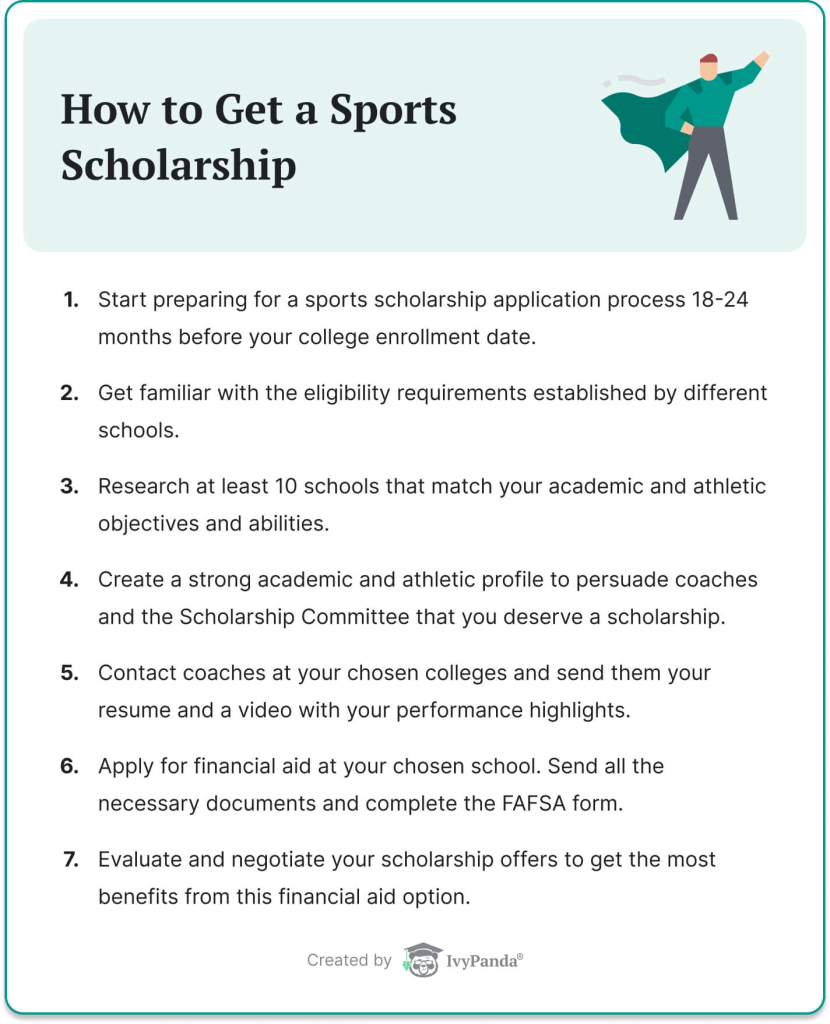 This image shows how to get a sports scholarship.