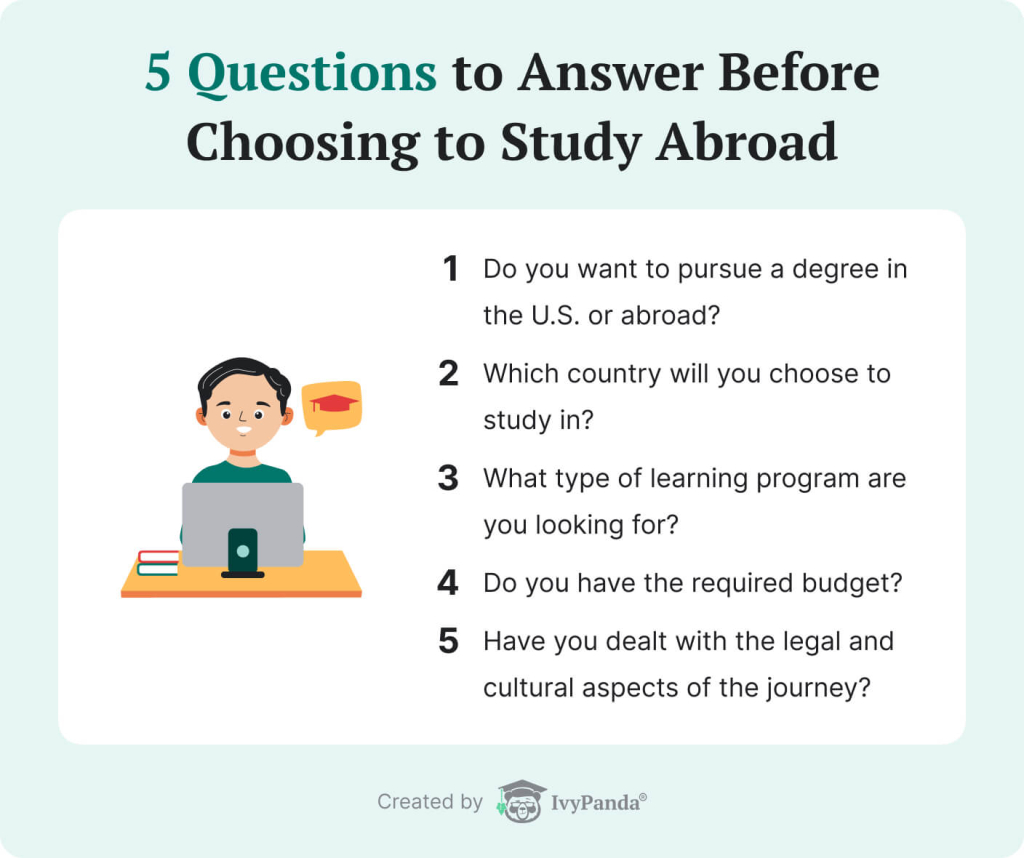 The five questions to answer before choosing to study abroad.