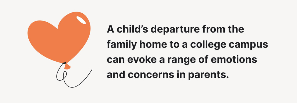 The picture tells about how a child's departure to college may affect parents.