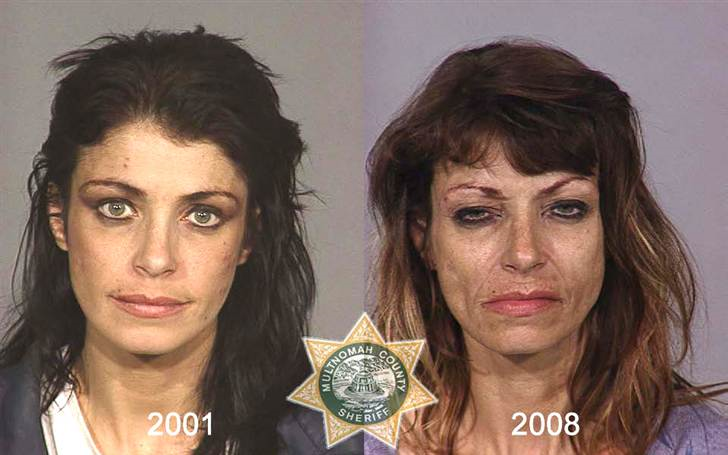 Drug addiction and its effects - A woman before and after drug addiction.