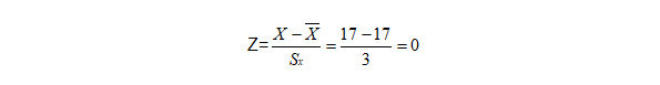 Formula z-score (z-score equal to zero (0))