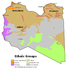 A map showing the tribal composition of Libya