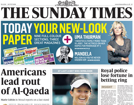 The Cover of The Sunday Times