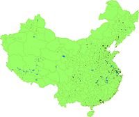 Mainland China GDP distribution in 2007