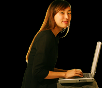 A Girl with Laptop Computer