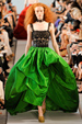 Green dress - Balenciaga has been used unique fabrics in vivid colours.