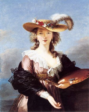 Self-portrait in a straw hat by Louise Élisabeth Vigée Le Brun.