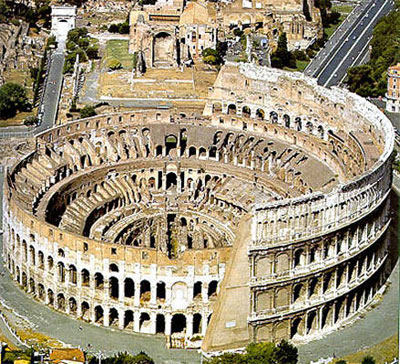The Colosseum - sculpture of Roman architecture.