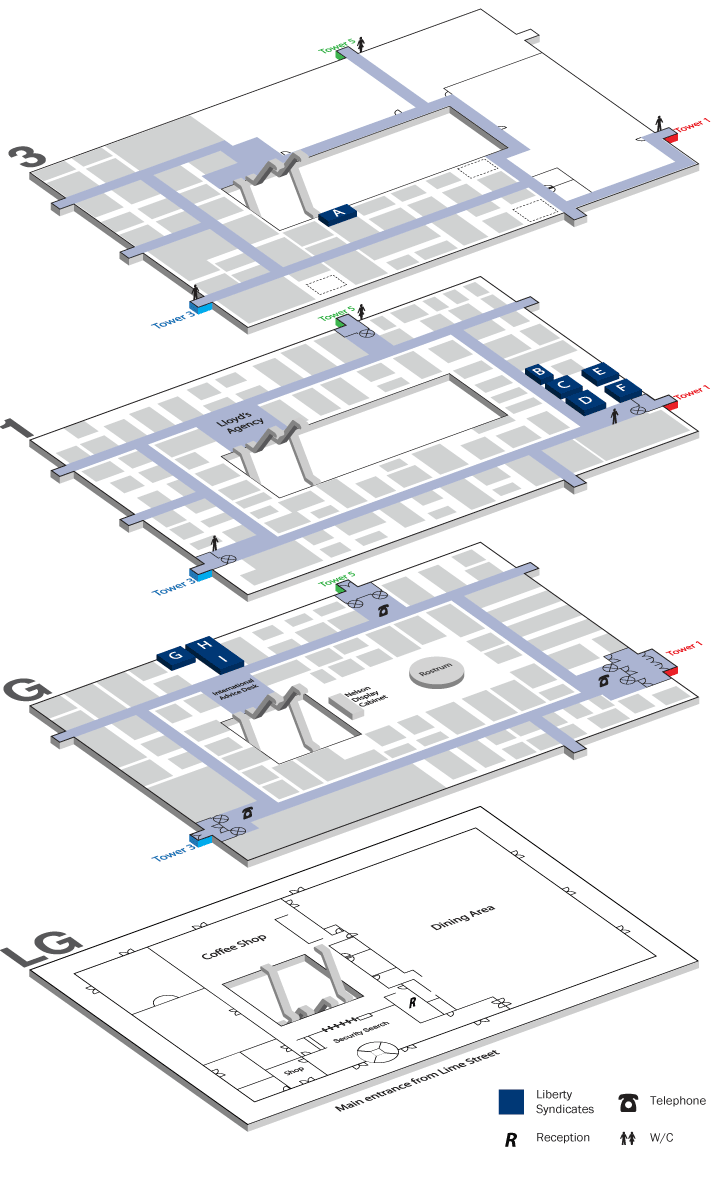 Floor plans of Lloyd’s Building