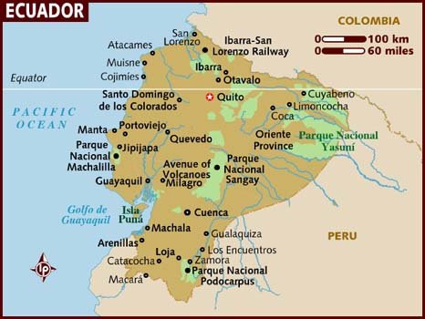 Ecuador Map.