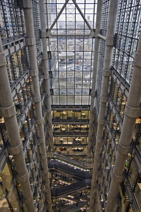 Lloyd’s Building, London, England inside.
