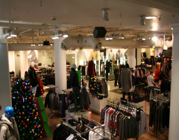 A designer range photo of a clothing store.