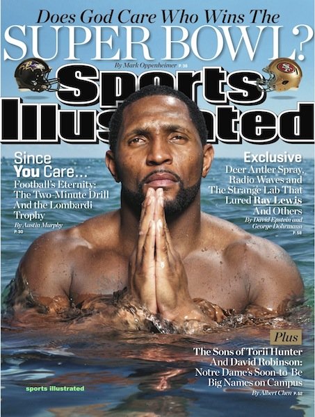 The Sports Illustrated Magazine Cover with Ray Lewis.
