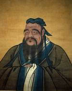 The picture of Confucius, who introduced the Confucianism
