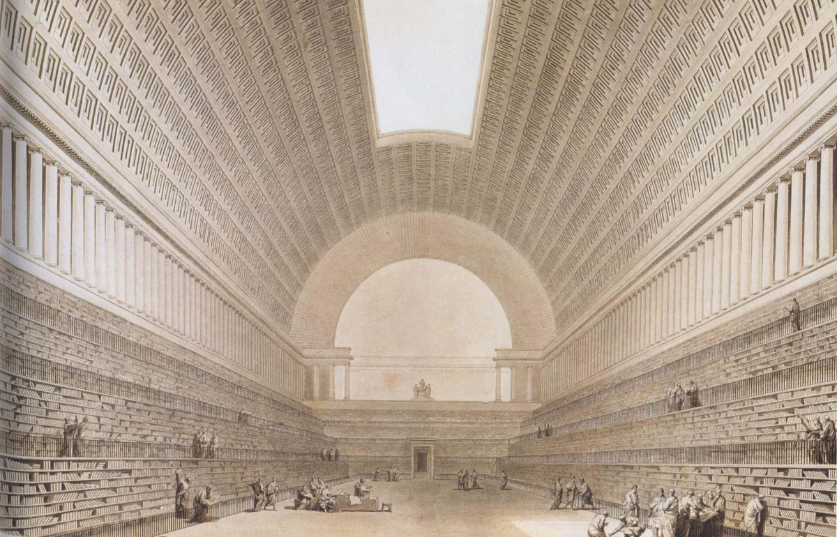 Design for a National Library. Etienne-Louis Boullee. France